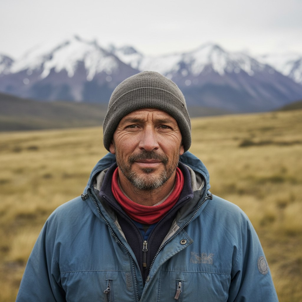 Retrato de Matías Uribe, guía de montaña de Puerto Natales